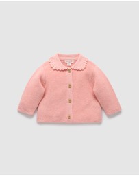 Purebaby - Crochet Collar Cardigan -Kids-Babies