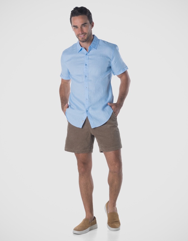 Coast Clothing - Short Sleeve Linen Shirt - Summer Blue