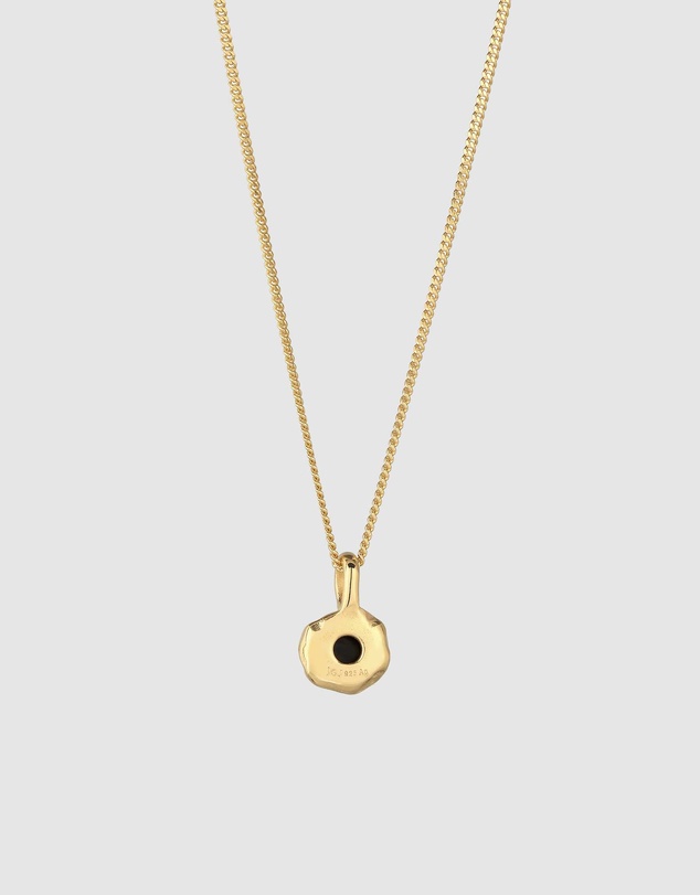Elli Jewelry - Melted Onyx Pendant Necklace in Gold-Plated 925 Silver