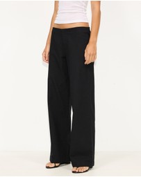 Dazie - Glow Up Linen Low-Waisted Pants