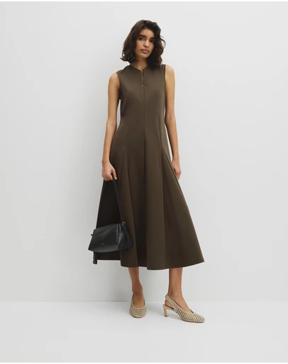 Country Road - Panel Zip Neck Ponte Dress