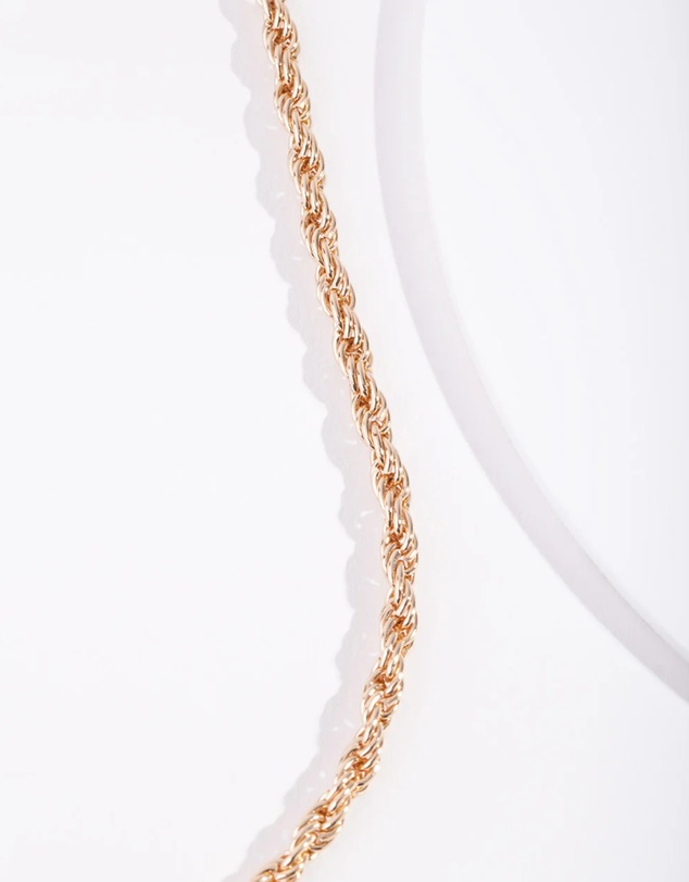 Lovisa - Gold Plated 60cm Thick Rope Necklace