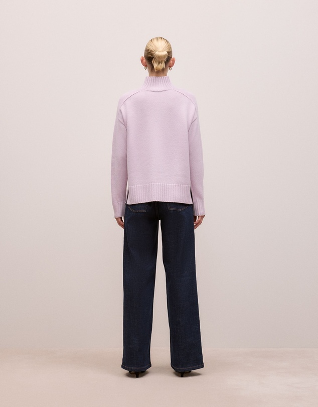 Trenery - Merino Funnel Neck Pullover in Lilac