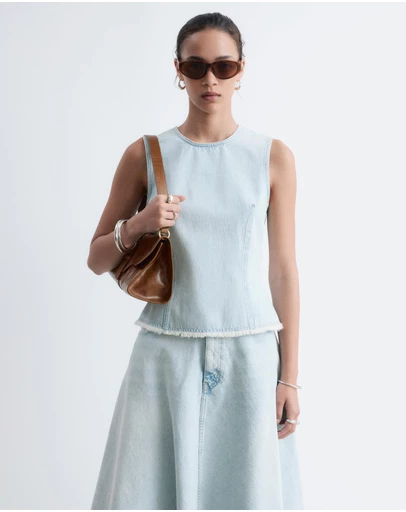 & Other Stories - Raw-Edge Denim Top