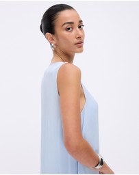 Minima Esenciales - Hallie Sheer Viscose Draped Maxi Dress