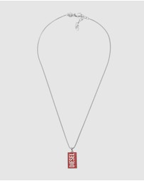 Diesel - Single Dogtags Silver-Tone Necklace