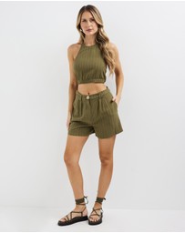 Dazie - Lovers Rock Linen Blend Halter Top