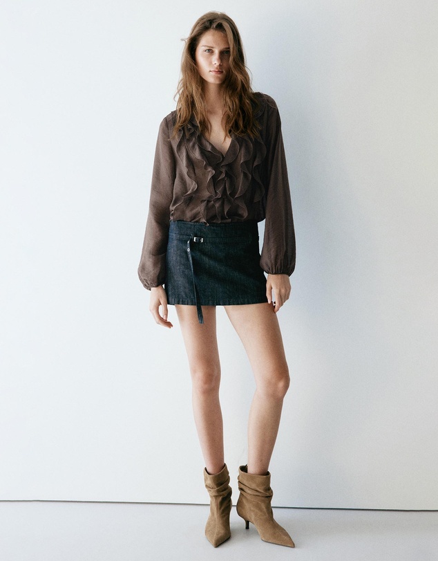 M.N.G - Ruffled Lyocell Blouse