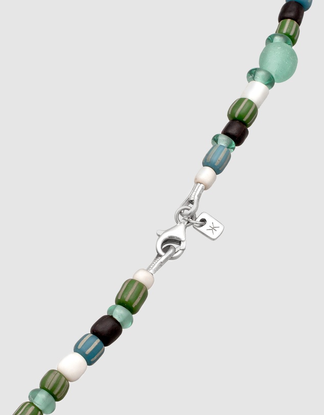 Kuzzoi - ICONIC EXCLUSIVE - Shell Pearl and Glass Beads Necklace in 925 Sterling Silver