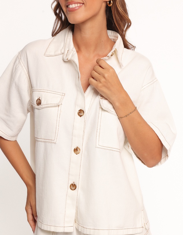 Petal & Pup - Noor Denim Short Set - White
