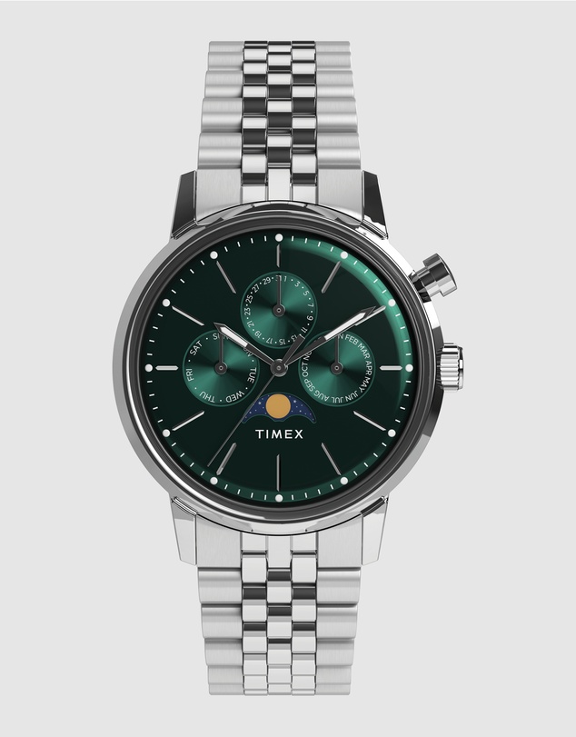 TIMEX - Timex Marlin Moon Phase 40mm Stainless Steel Case and Bracelet