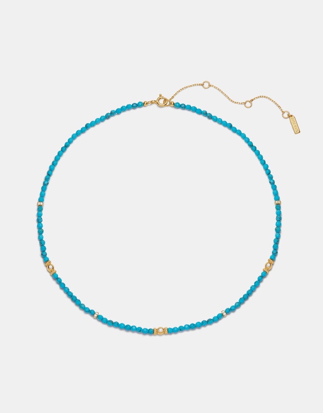 Ania Haie - Gold Lab-Created Turquoise Beaded Necklace