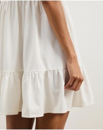 Atmos&Here - Aylah Tiered Linen Blend Mini Dress