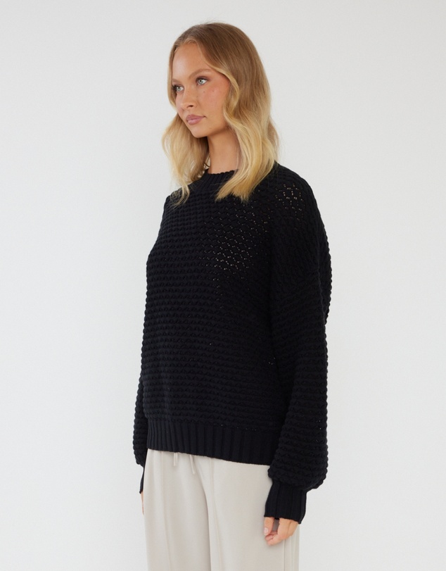 ALEXANDRA - Loam Knit Jumper Black
