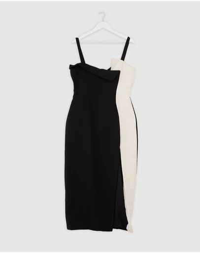 Revibe - Repaired BY JOHNNY. Phillipa Fold Contrast Dress - AU 14