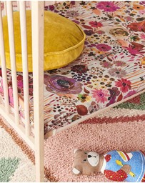 Kip&Co - Field Of Dreams Silver Organic Cotton Fitted Sheet Cot - Babies