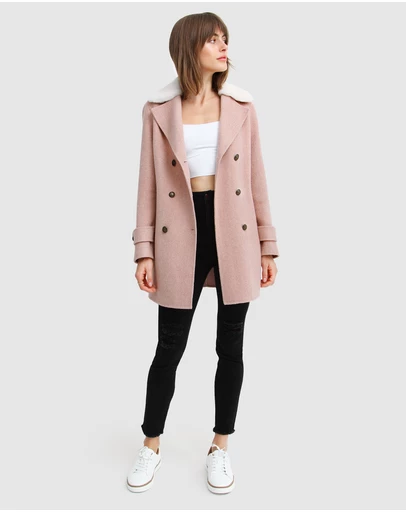 Belle & Bloom - Liberty Sherpa Collar Wool Blend Coat