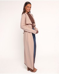 Petal & Pup - Vallis Contrast Trim Long Cardigan - Beige