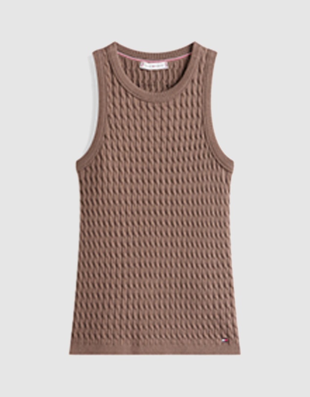 Tommy Hilfiger - Cable Knit Sleeveless Slim Sweater
