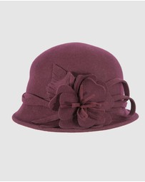 Max Alexander - Winter Felt Plum Cloche Hat