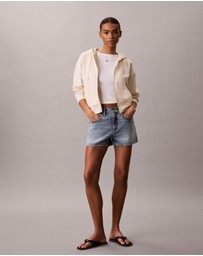 Calvin Klein Jeans - Cropped Monogram Zip-Up Hoodie