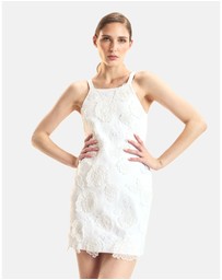 Cynthia Rowley - 3D Applique Fitted Mini Dress