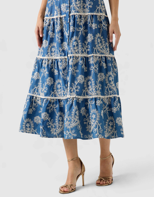 GUESS - Short Sleeve Evelyn Midi Dress