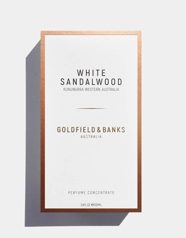 Goldfield & Banks - WHITE SANDALWOOD Perfume 100mlNatural Spray Glass Bottle 3.4 fl. oz.