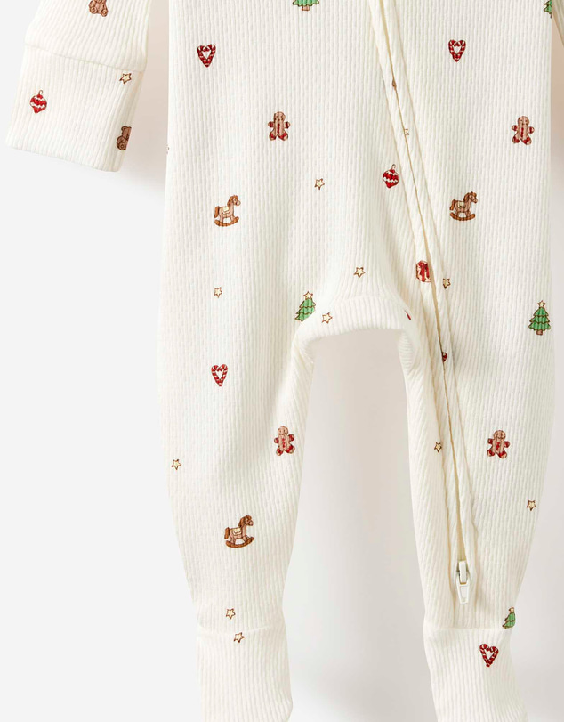 Cotton On Kids - Littlie Organic Long Sleeve Zip Romper