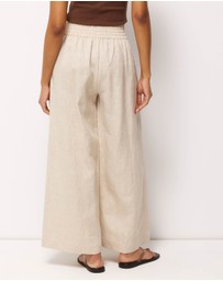 AERE - Tori Cropped Linen Pants