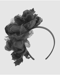 Fillies Collection - Large Black Flowers Headband
