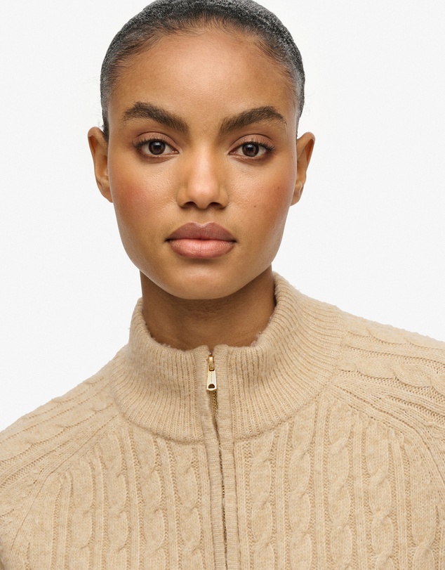 Superdry - Brushed Cable Half Zip Knit