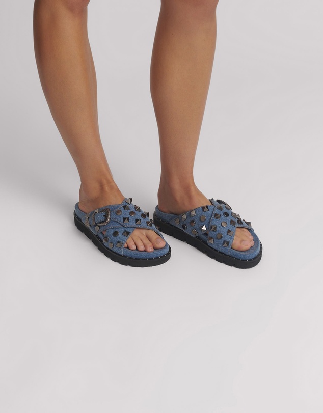 ONE TEASPOON - Studded Denim Iggy Slides