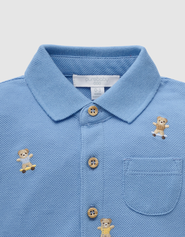 Purebaby - Polo Growsuit-Kids-Babies