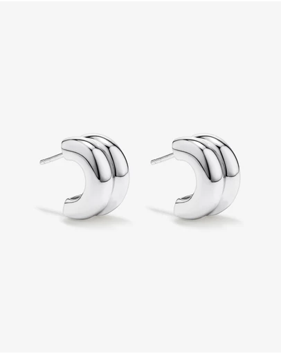 Michael Hill - Double Half Hoop Stud Earrings in Sterling Silver