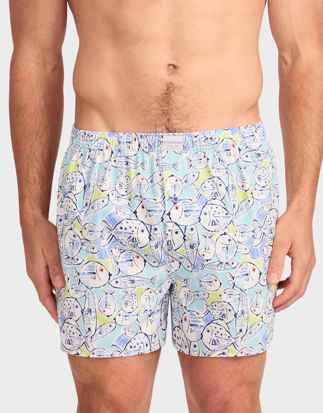 Mitch Dowd - Mitchdowd Fishies Cotton Boxer Shorts 3 Pack