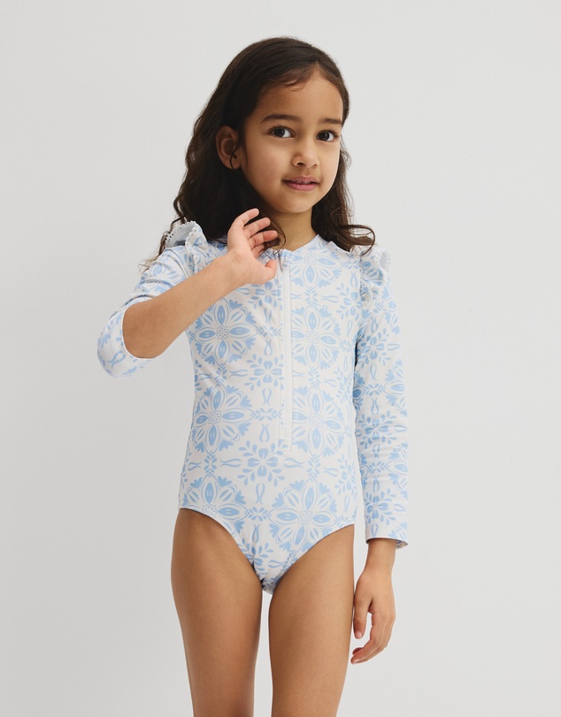 Country Road - Long Sleeve Frill Swimsuit