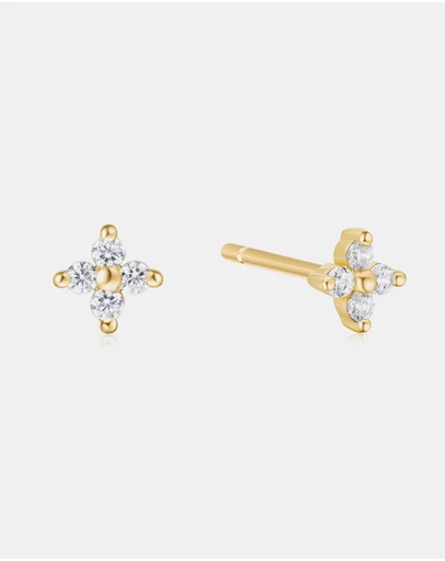 Ania Haie - Gold Four-Petal Stud Earrings