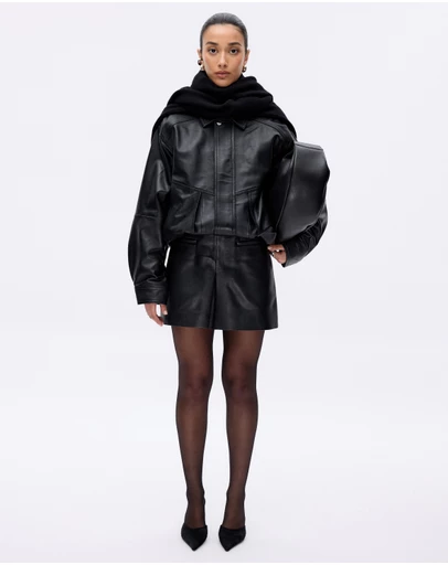 Minima Esenciales - Lila Leather Mini Skirt
