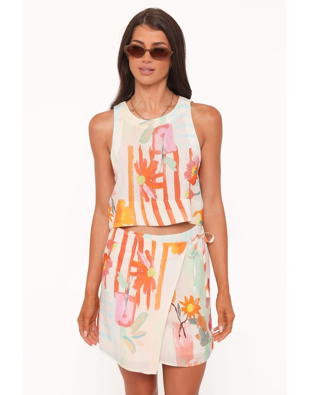 Petal & Pup - Siena Wrap Skirt - Blue Alfresco Floral