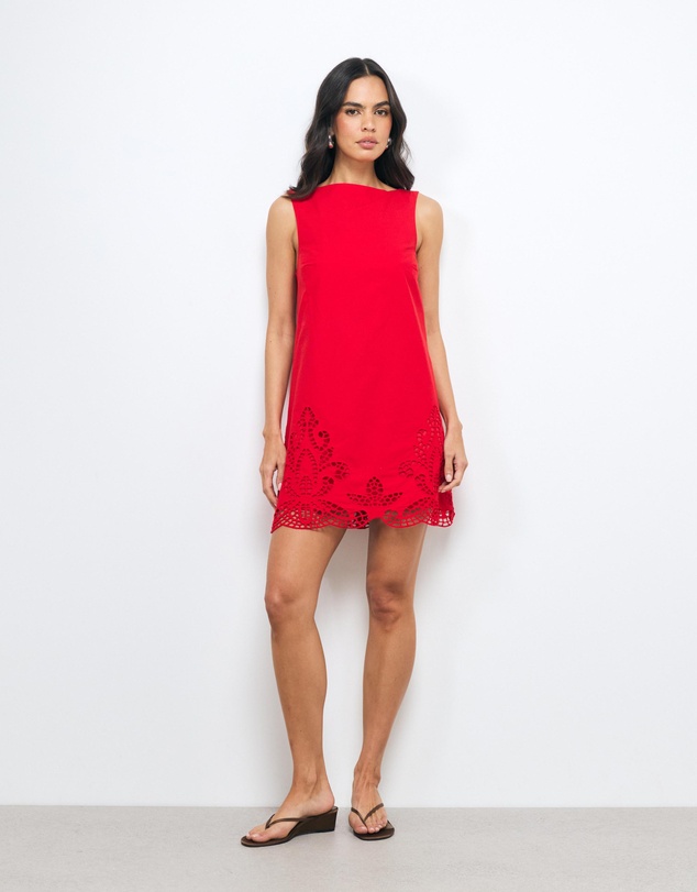 AERE - Elke Embroidered Mini Dress