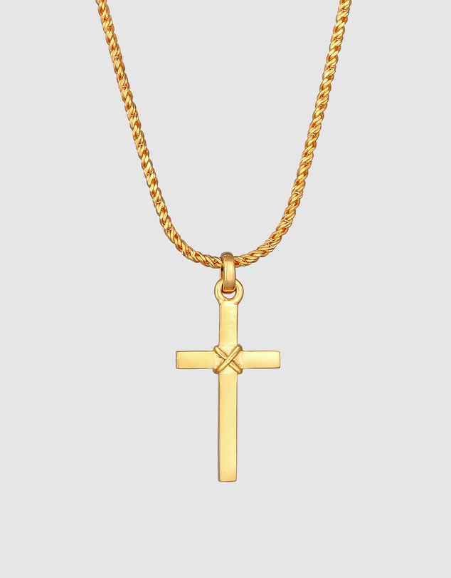Kuzzoi - ICONIC EXCLUSIVE - Cross Pendant Necklace in Gold-Plated 925 Sterling Silver