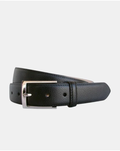 Henry Bucks - HENRY SARTORIAL x LEYVA Pebble Leather Belt BLACK