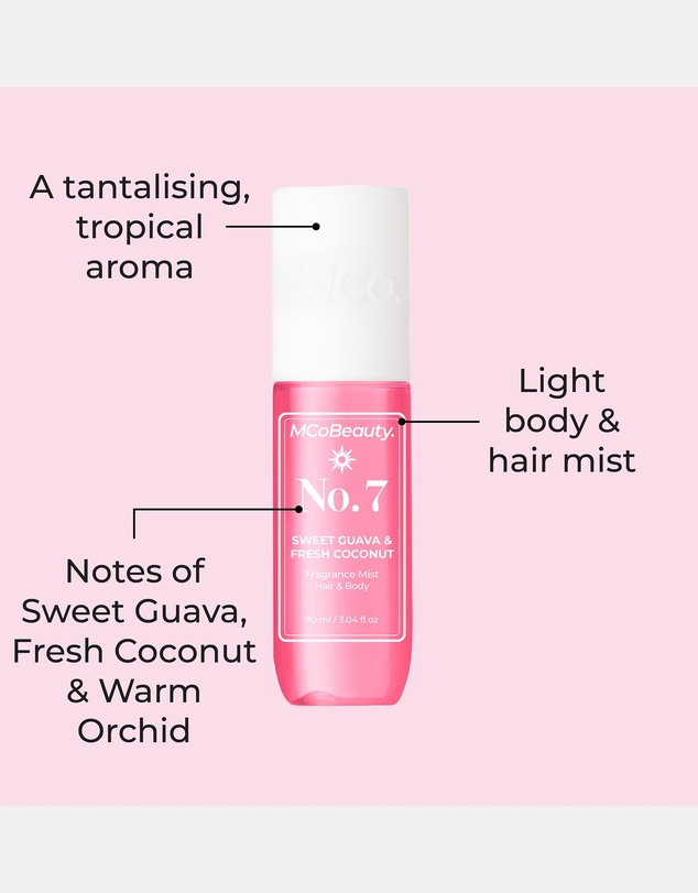 MCoBeauty - Fragrance Mist Hair & Body 90mL - No.7 (Sweet Guava & Fresh Coconut)