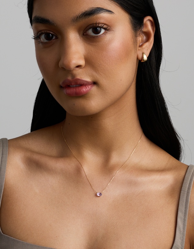 Michael Hill - Oval East-West Rose Amethyst Necklace in 10kt Yellow Gold