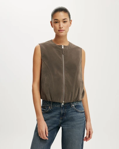 Cotton On - Faux Suede Utility Vest