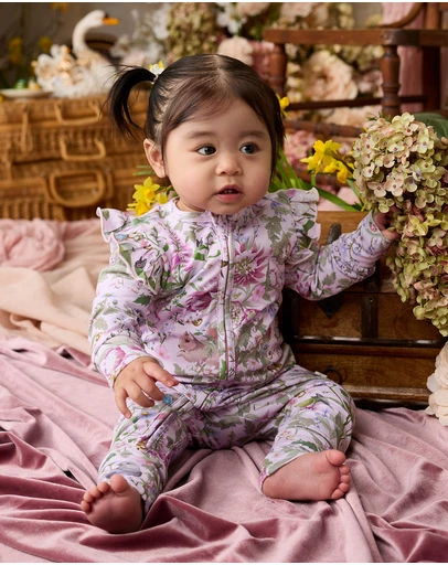 Fleur Harris - 'Heirloom Treasures' Precious Frill Coverall in Pink Multi