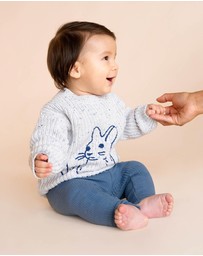 Bebe by Minihaha - Bunny Hand Emb Knit Jumper - Babies