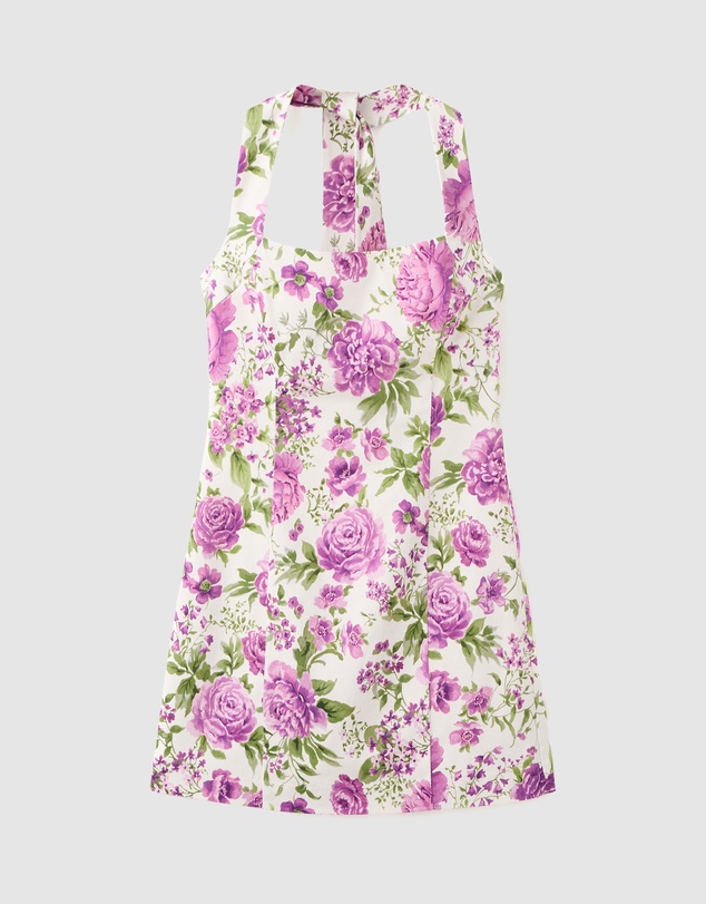 M.N.G - Floral Print Halter Dress
