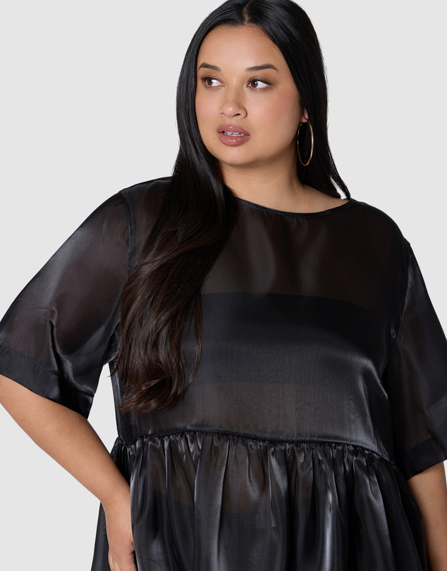 Sunday In The City - Empire Organza Peplum Top